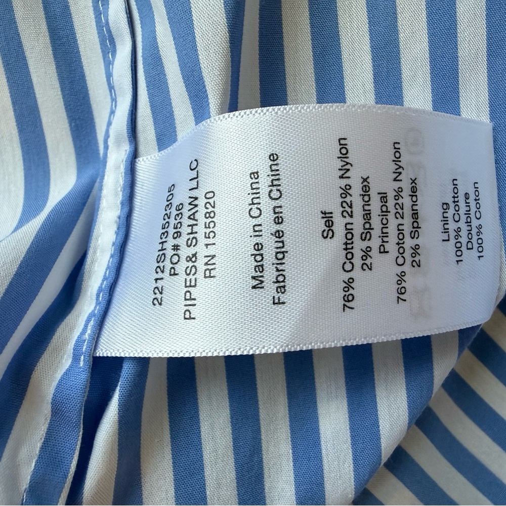 Veronica Beard Bell Ruched Striped Mini Shirt Dress –Size 6 –Excellent Condition - Picture 8 of 11
